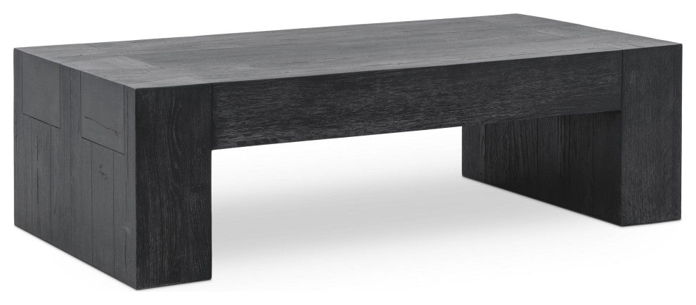 Bristol Cracked Oak Coffee Table, by Kosas Home, Meadow Black