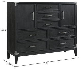 Laguna 7-Drawer Bedroom Master Chest, Weathered Steel