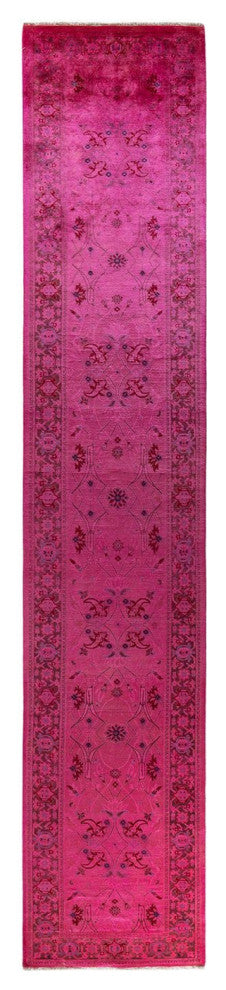 Vibrance, One-of-a-Kind Hand-Knotted Area Rug Pink, 2'7"x13'10"