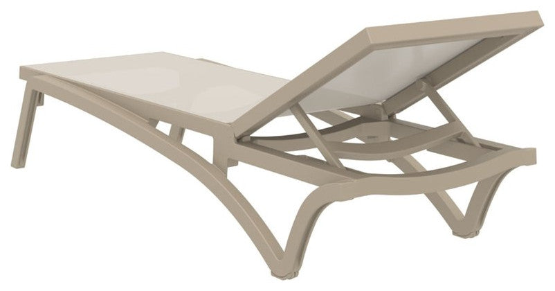 Compamia Pacific Sling Chaise Lounge Taupe Beige Finish