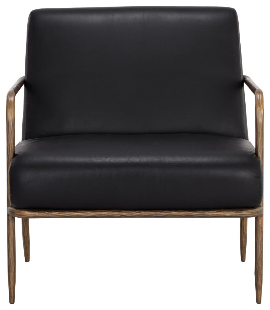 Lathan Lounge Chair, Charcoal Black Leather