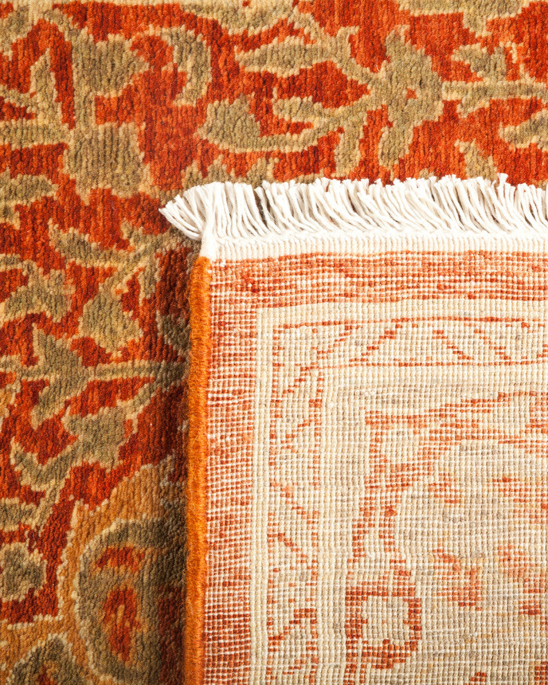Mogul, One-of-a-Kind Hand-Knotted Runner Orange, 2'7"x15'8"