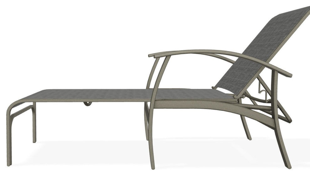 Belle Isle Sling 4-Position Outdoor Chaise Lounge, Anchor/Storm