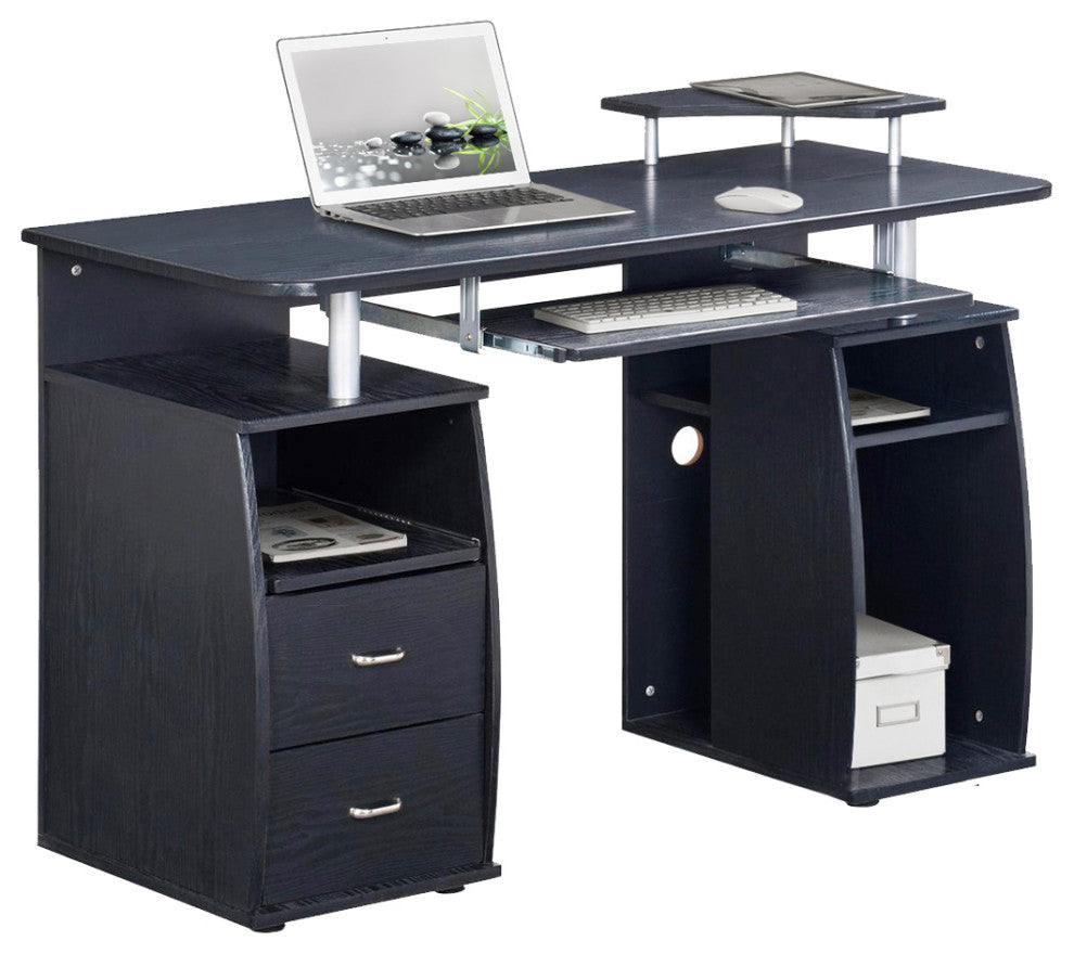 Techni Mobili Complete Computer Workstation Desk With Storage, Espresso