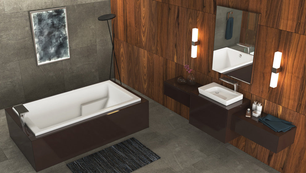 Malibu Galveston Rectangle Soaking Bathtub 66x34x22 Biscuit