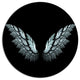 Angel Wings On Black Background, Abstract Art Disc Metal Wall Art, 11"