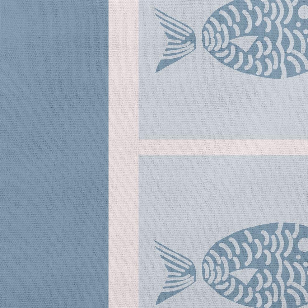 14x20" Fish Chips Nautical Decorative Indoor Pillow, Dusty Smoke