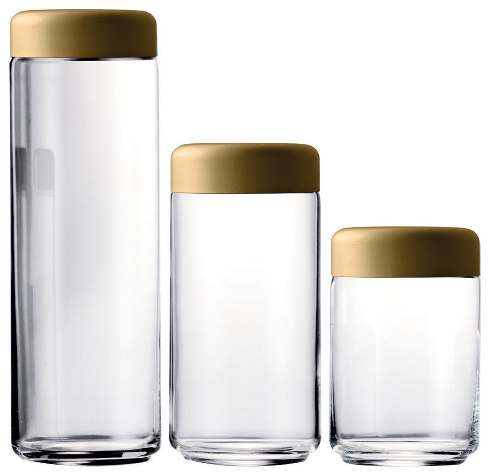 Atmosfera Food Container Urano 3-Piece Set, Materic Gold