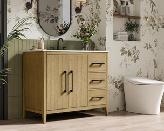 Home Living 42" Single Bathroom Vanity, Honey Brown