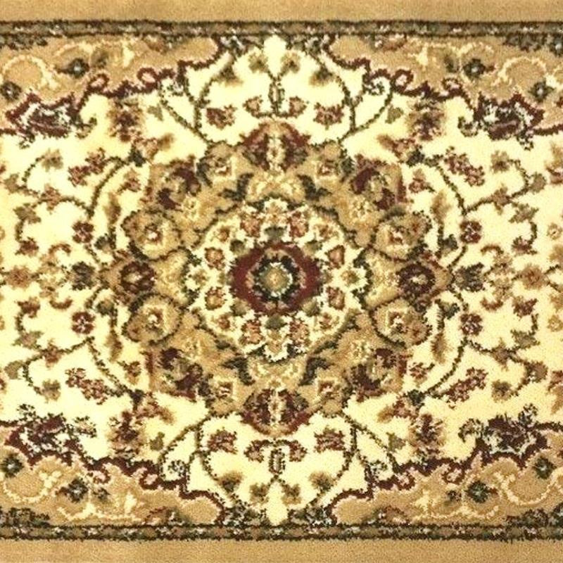 Mersin Collection Persian Style Area Rug - Olefin Rug with Jute Backing, Ivory - 2'' X 3''