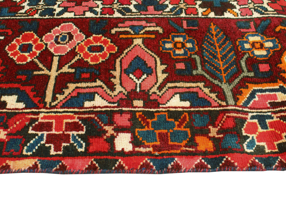 Fine Vintage Bakhtiari Nikolas Red/Eggplant Rug, 8'11 x 11'7