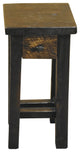 Barnwood Style Timber Peg Small Nightstand with Drawer, Woodland Smoke