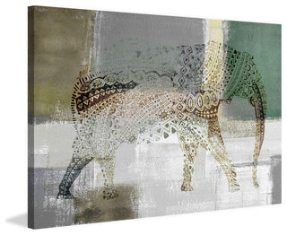 "Decorative Elephant" Painting Print on Wrapped Canvas, 60"x40"