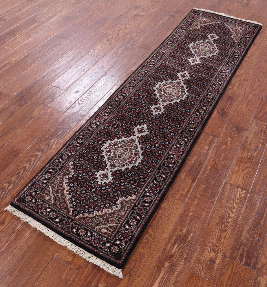 2' 1" X 7' 7" Runner Persian Tabriz Wool & Silk Hand Knotted Rug - Q13042