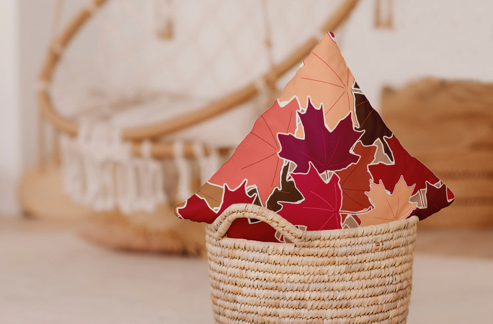 Leaf Pile Accent Pillow With Removable Insert, Fuschia, 20"x20"