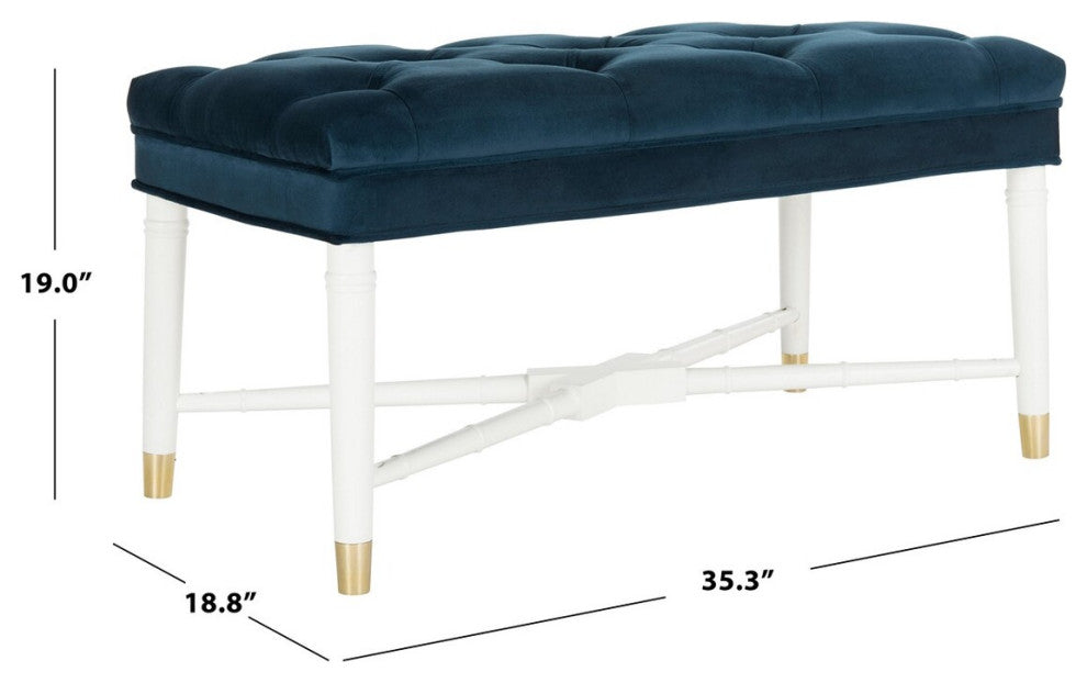 Safavieh Rory Tufted Bench, Navy