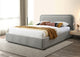 Omax Decor Chloe Modern Fabric Upholstered Platform Bed, Grey Boucle, Queen