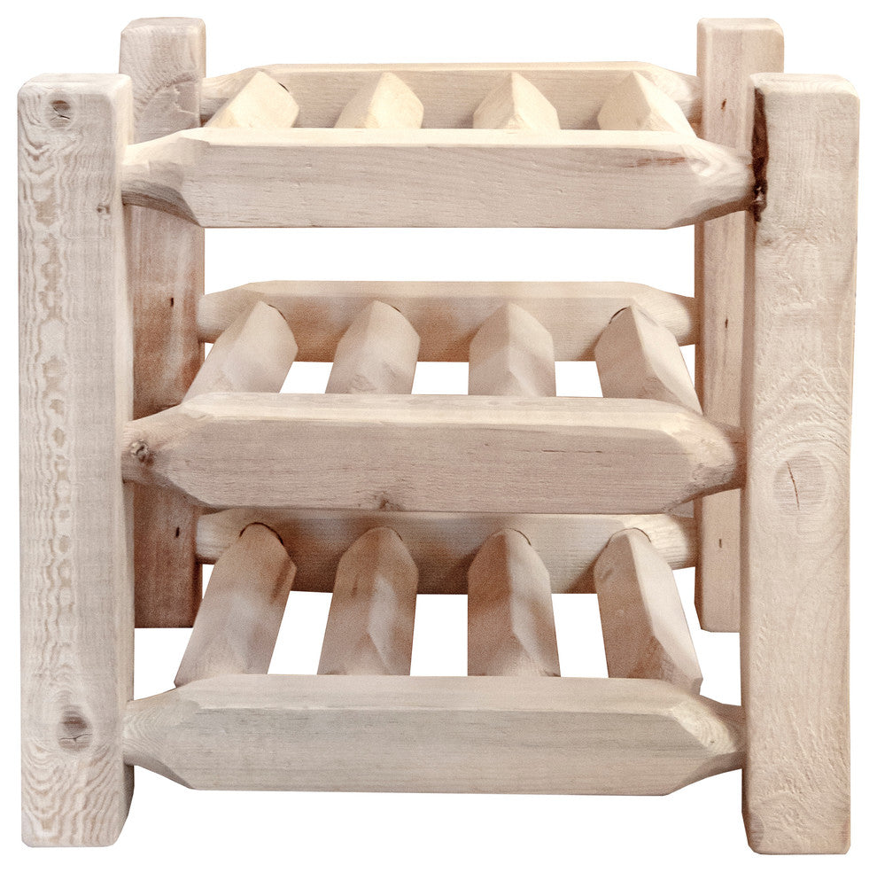 Homestead Collection Countertop Wine Rack, Clear Lacquer Finish