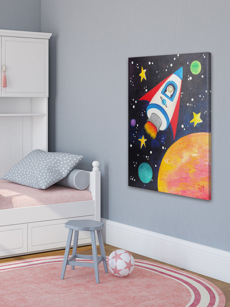 Marmont Hill, "Rocket Ship" by Nicola Joyner Painting on Wrapped Canvas, 12x18