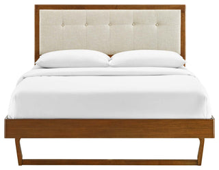 Willow Twin Wood Platform Bed With Angular Frame MOD-6636-WAL-BEI