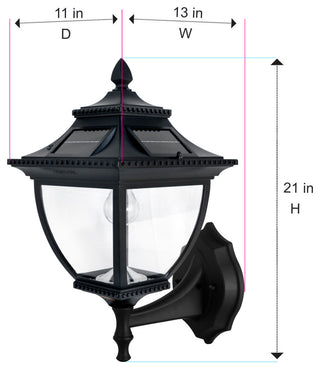 Pagoda Bulb Solar Lamp - Wall/Pier/3" Fitter Mount