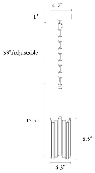 LNC 1-Light Modern Cylinder/Drum Glass Kitchen Pendant Lighting, White & Gold