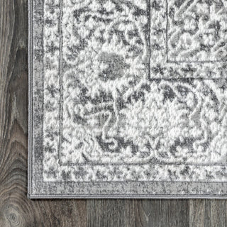 Modern Persian Vintage Medallion Light Grey 5' x 8' Area Rug