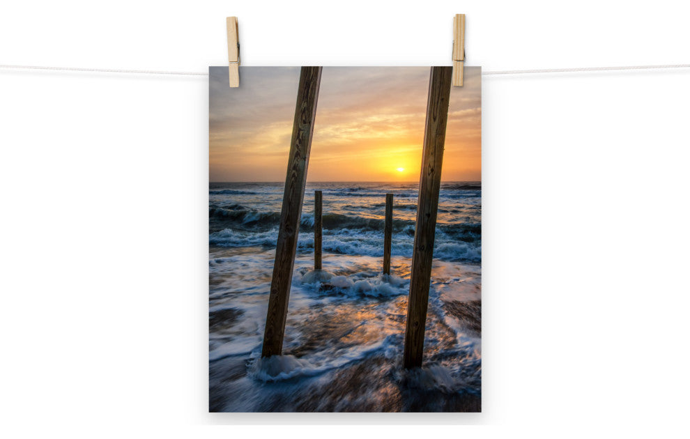 Sunrise Between the Pillars Landscape Photo Unframed Wall Art Print, 11" X 14"