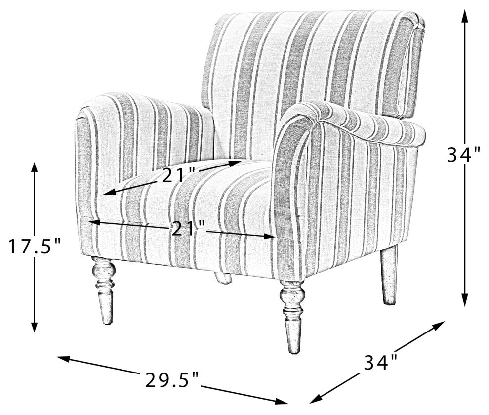 Stripe Armchair Set of 2, Tan