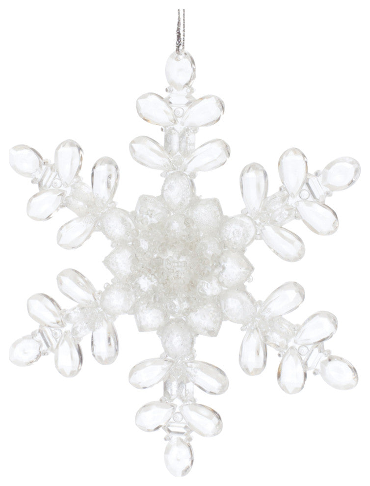 Clear Acrylic Snowflake Ornament, 24-Piece Set