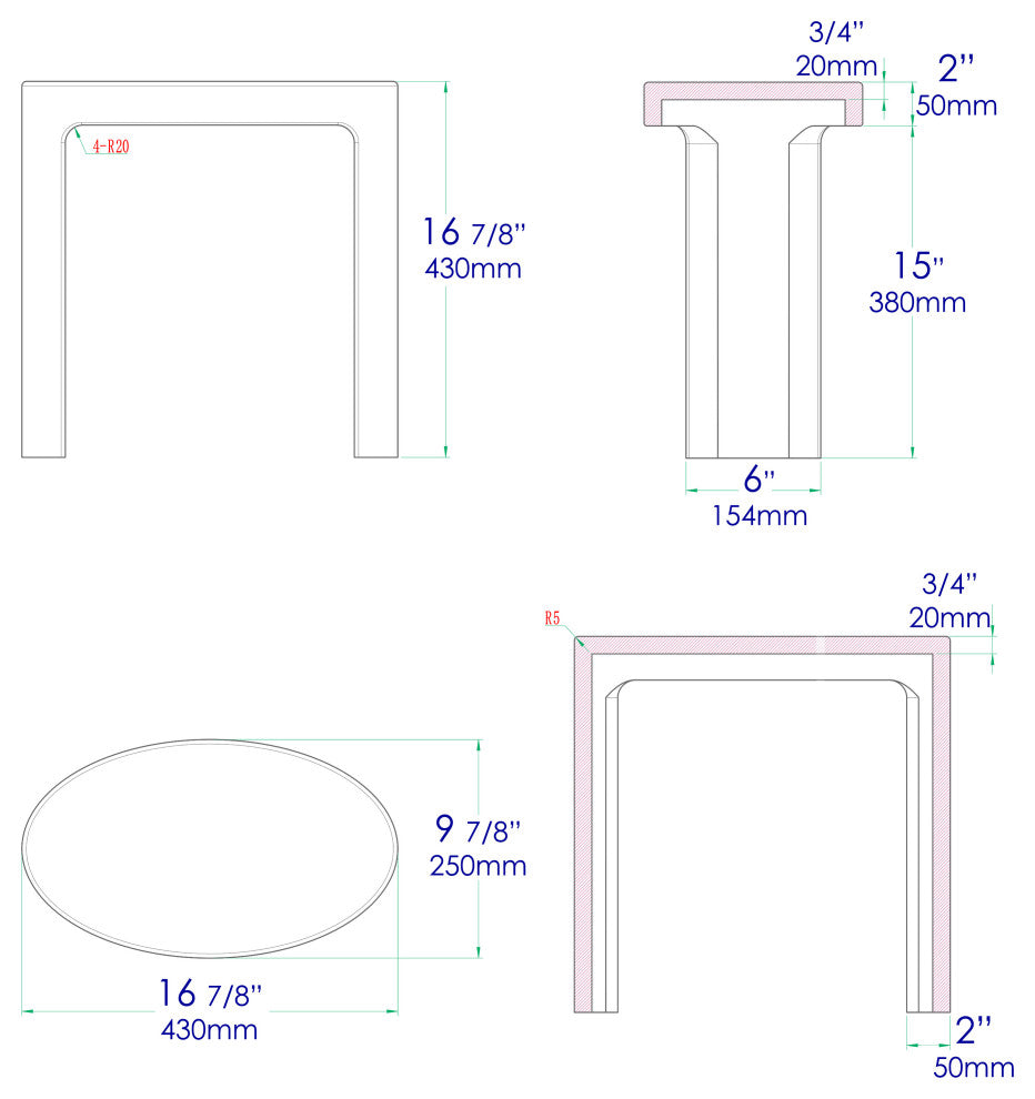 ALFI brand ABST66 White Matte Solid Surface Resin Bathroom/Shower Stool