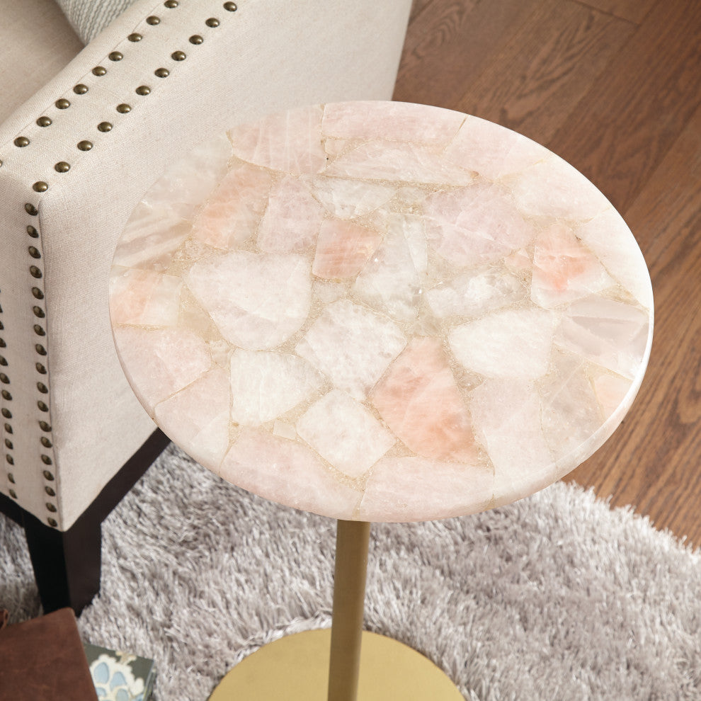 Rosie Agate Top Round Chairside Table