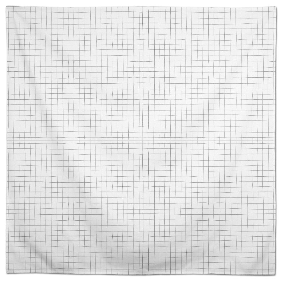 Penciled Grid Gray 58x58 Tablecloth