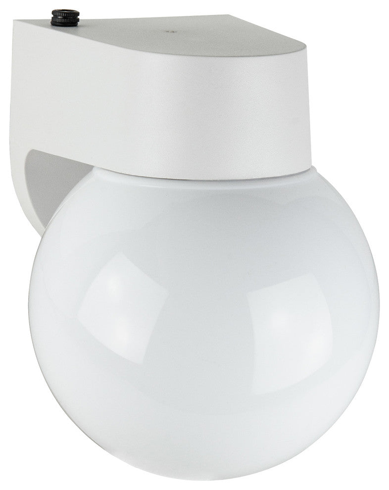 Globe Style Outdoor Photo Control Fixture White White Lens
