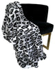 Plutus Gray Silver Jaguar Faux Fur Luxury Throw Blanket, Throw 48"W x 60"L