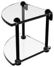 Two-Tier Corner Glass Shelf, Matte Black
