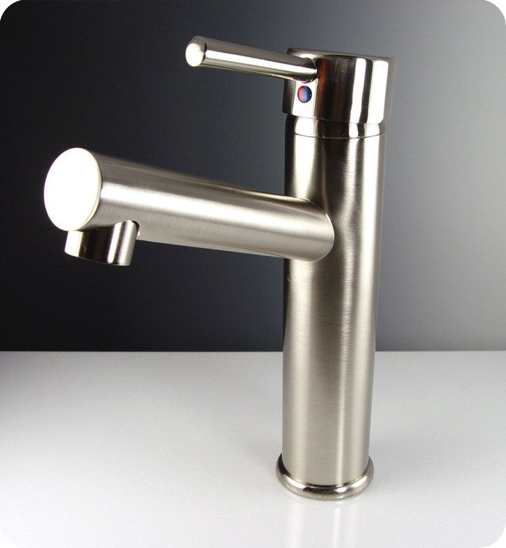 Fresca Savio Single Hole Mount Bathroom Vanity Faucet-Brushed Nickel