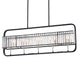 5-Light Matte Black and Brushed Nickel Linear Crystal Chandelier Glam Lighting