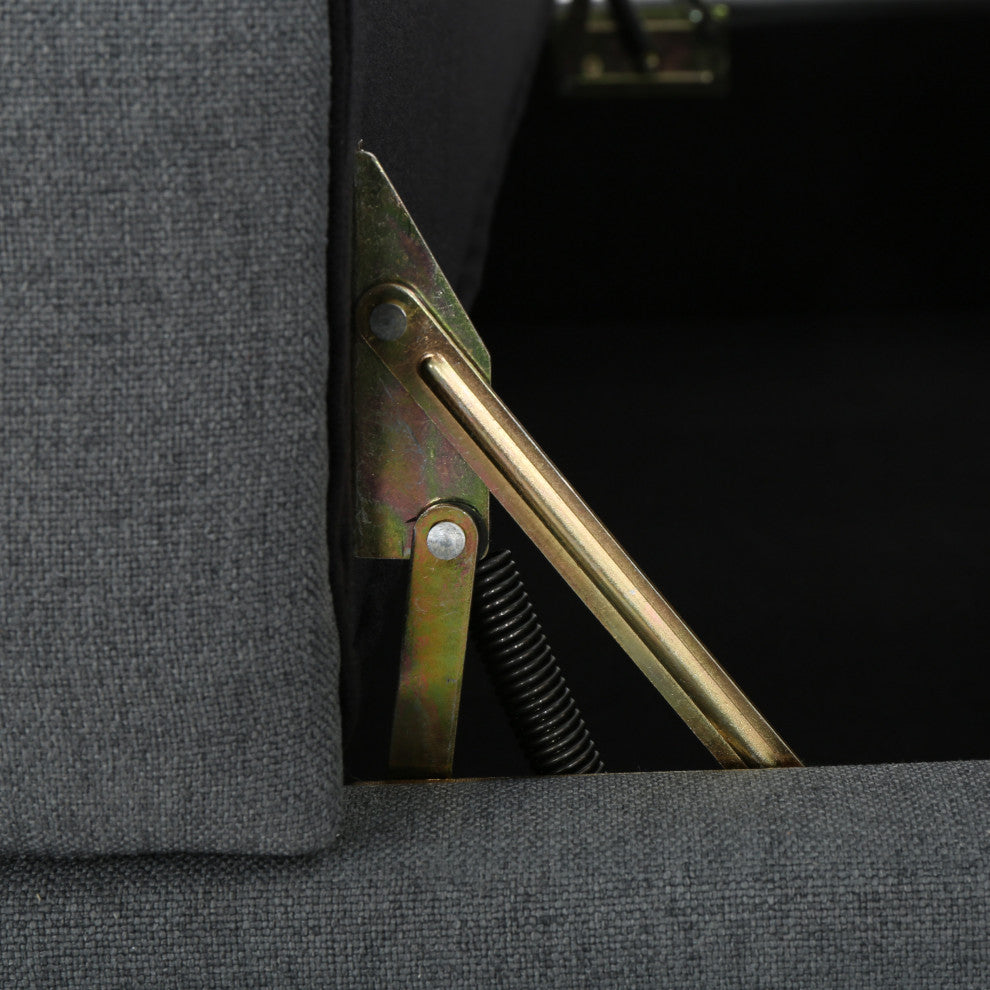 GDF Studio Toro Versatile Modern Fabric Storage Loveseat, Charcoal