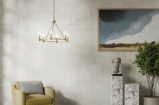 Carrick Chandelier, Black, Champagne Bronze, 6 Light
