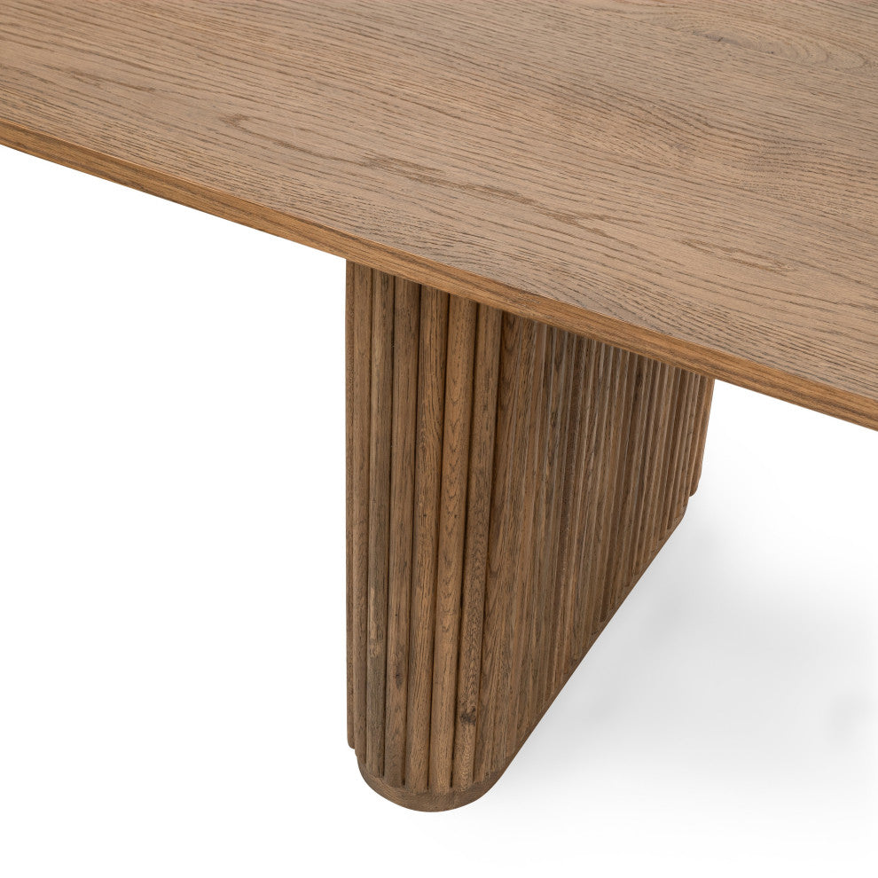 Vander 84" Wood Dining Table, Tawny Brown