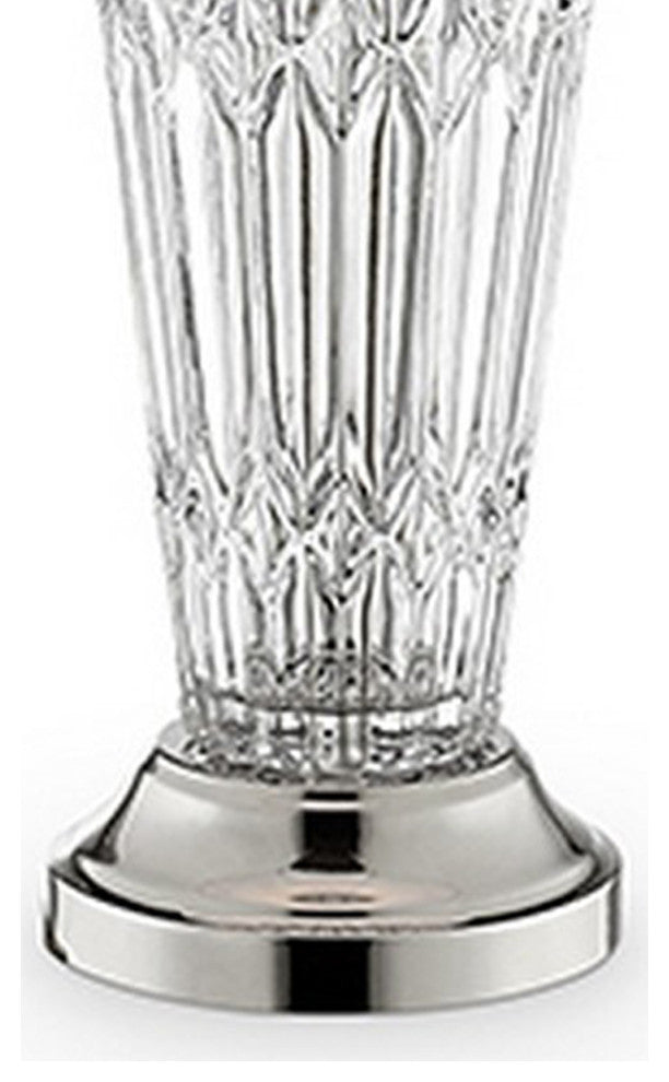 Benzara BM240443 Table Lamp With Semi Fluted Glass Base, Set of 2, Off White
