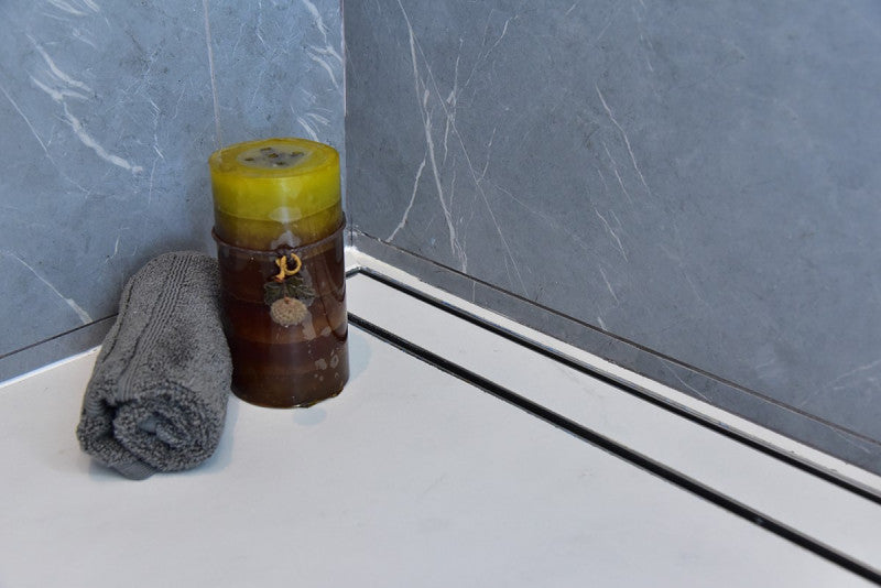 Side Outlet Linear Shower Drain, Serene Drains, 16", Tile Insert