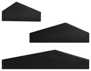 Force Set of 3 Wall Mounted Shelves, Black