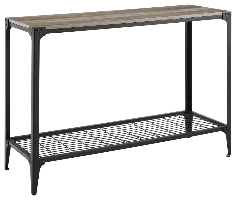 Angle Iron 44" Rustic Entryway Table - Grey Wash