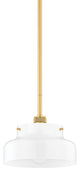 1 Light Pendant, Aged Brass