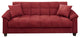 Benzara BM168796 Microfiber Adjustable Sofa With 2 Pillows, Red