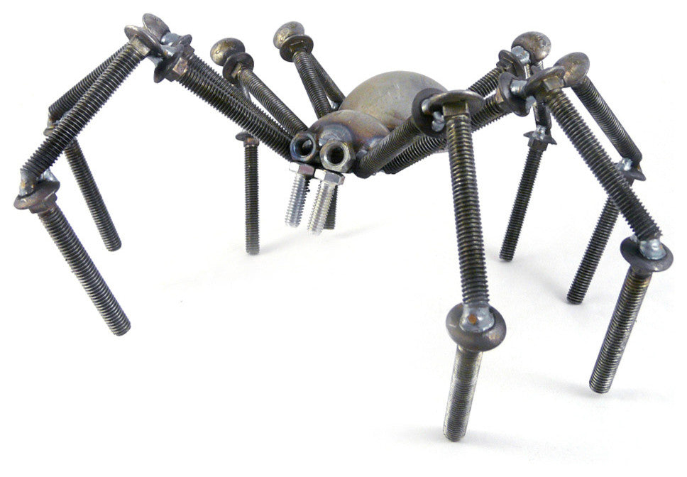 Recycled Metal Garden Spider Sculpture