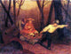 Enoch Wood Perry Collecting Autumn Leaves, Gallery Wrapped Canvas, 21"x28"