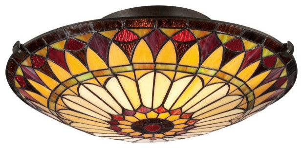 Quoizel Tiffany Two Light Flush Mount TF1400SVB
